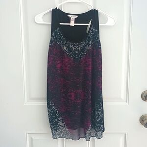 Cabi Heart of Love black sheer overlay racer back tank size XS